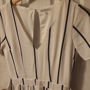 Charlotte Russe Cream Dressy Short Set With Long Sheer Legs Over Shorts